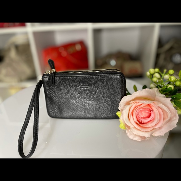 Coach Handbags - Preloved authentic Coach Wristlet small black